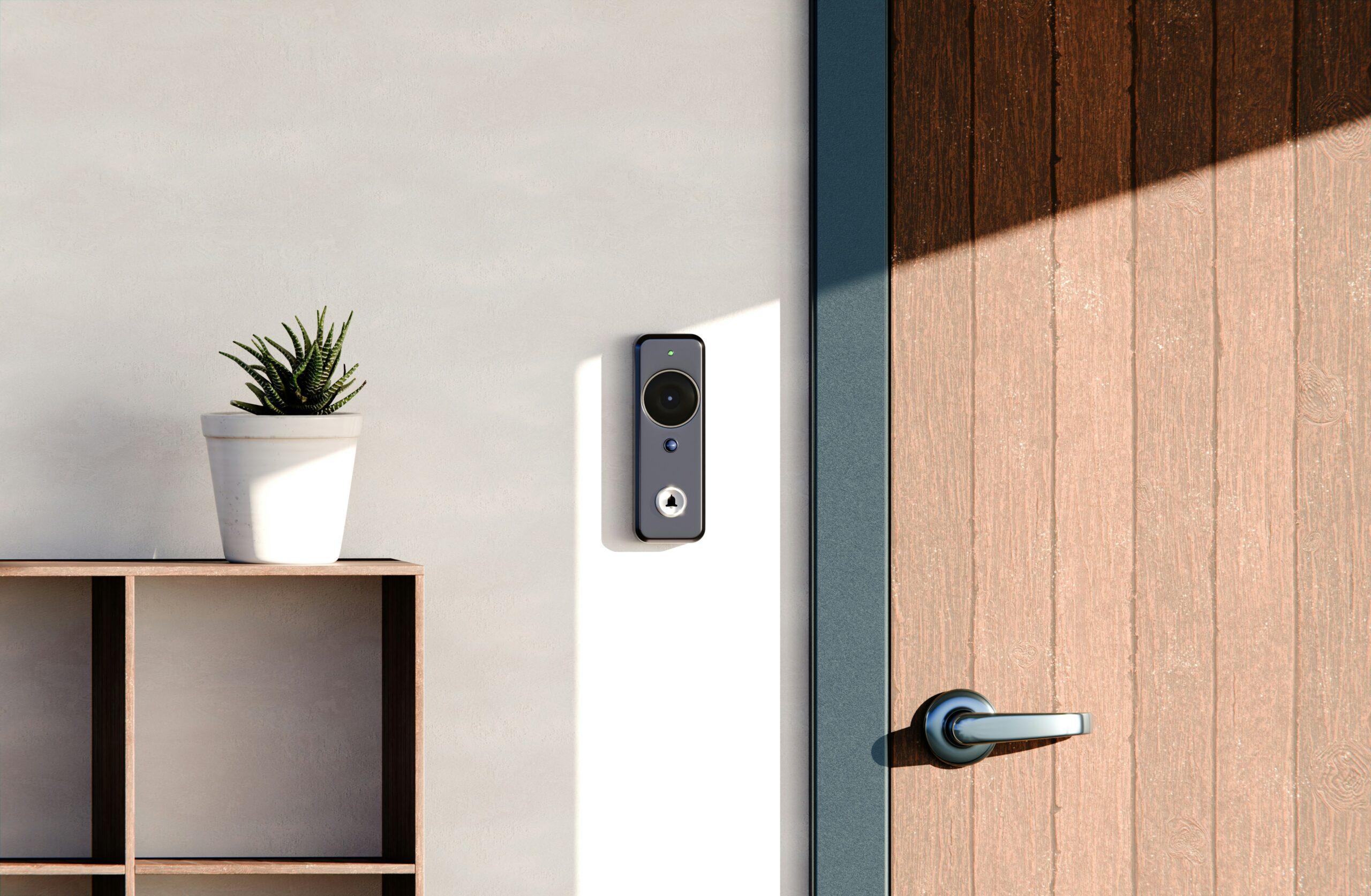 Smart doorbell installed on a Florida home entryway